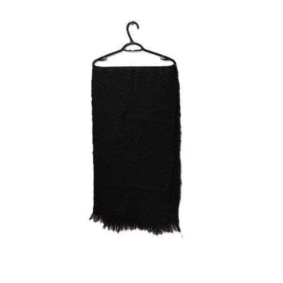 Vintage Glentana Mohair Wool Scarf Scotland Black Hygge Rare Hygge Grandpa - Picture 4 of 4